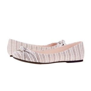 Striped ballet flats